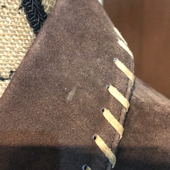 Roper Brown Leather Suede Jacket Size with Floral Embroidery. - Picture 4 of 9